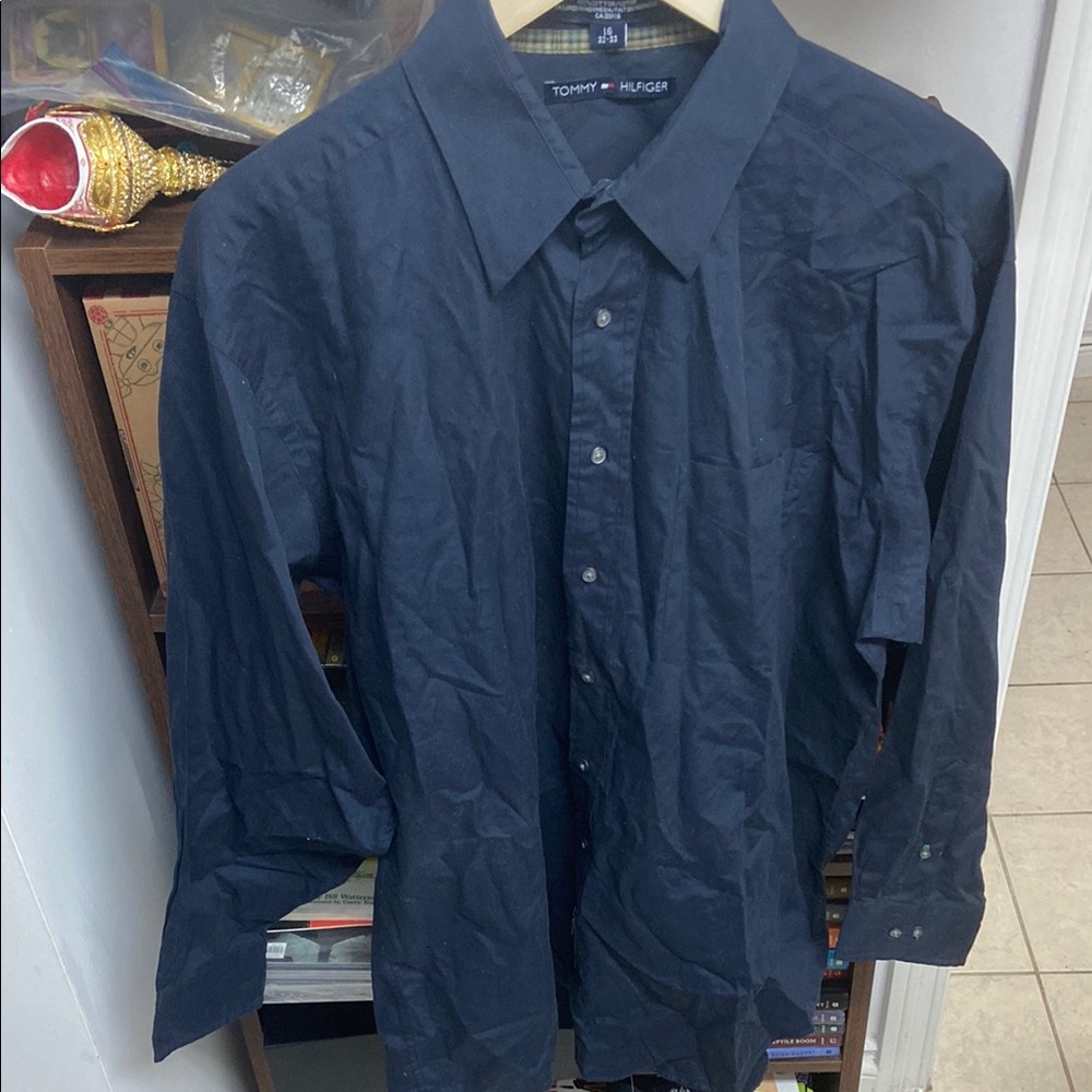 Vintage Tommy Hilfiger Blue Dress Shirt Classic Style